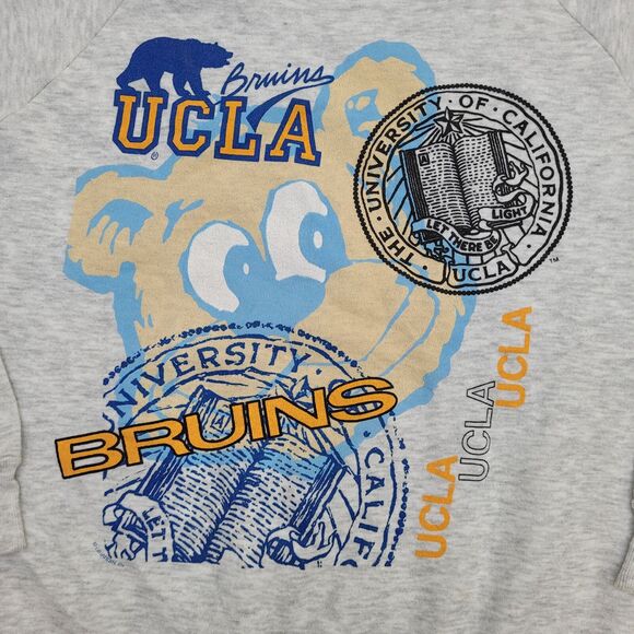 Vintage 1989 UCLA Bruins Cropped Sweatshirt M/L 21x22 Gray - Picture 15 of 16